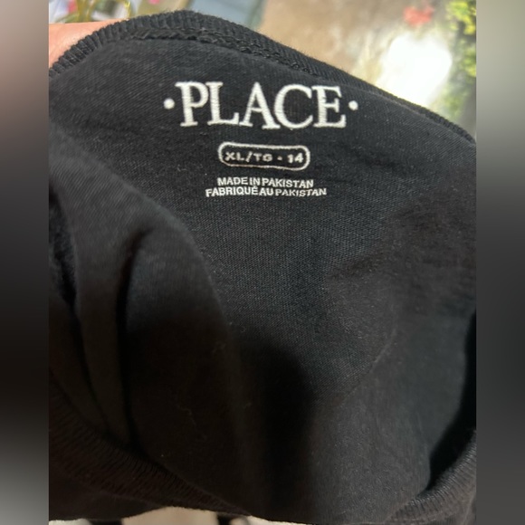 💰2/$10 Kids The Childrens Place Long Sleeve Black T- Shirt- sizeL(14) - Picture 3 of 4